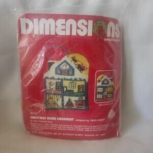 Christmas Home Ornament Needlepoint Kit Sealed Dimensions 5 in 9012 B1